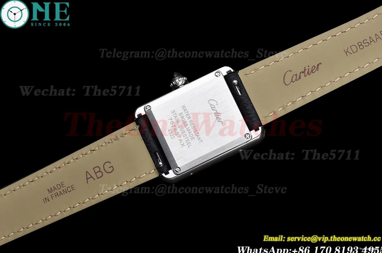 On dial Tank Quartz K11F White Must Strap Black Small 0430